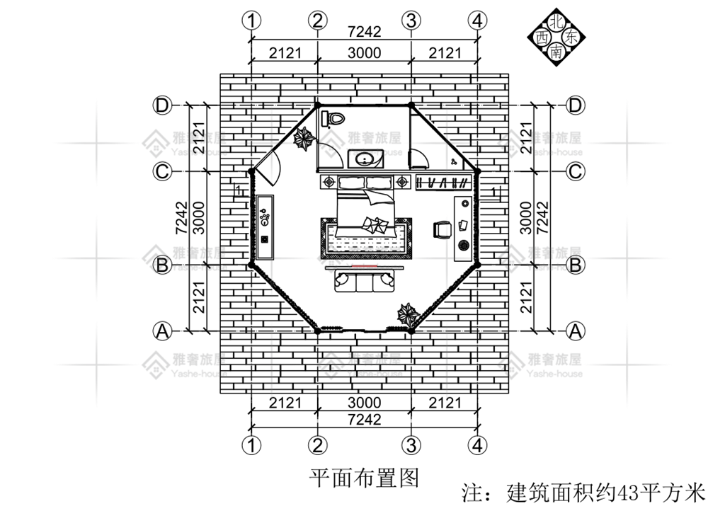 八边形单顶野奢帐篷酒店